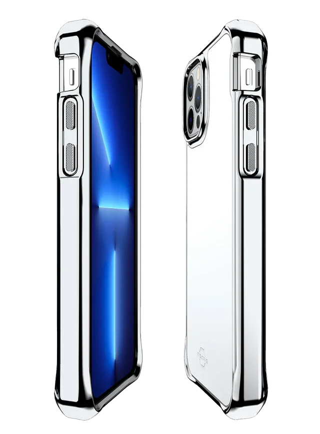 Itskins Hybrid Glass iPhone 13 Pro Cover - Silver - Tashqila Itskins Hybrid Glass iPhone 13 Pro Cover - Silver - Tashqila